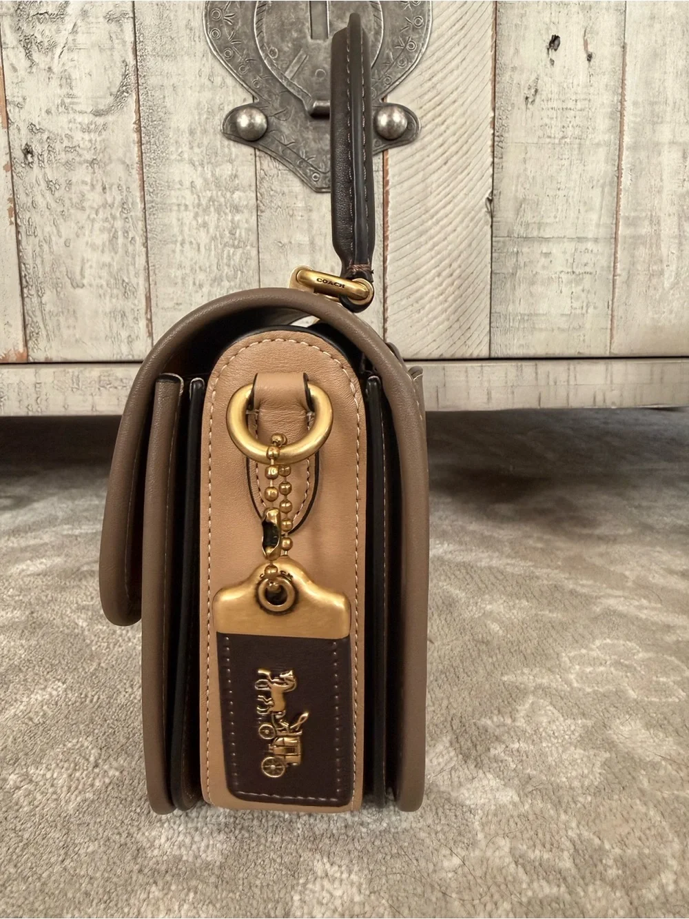 Coach ROGUE TOP HANDLE IN COLORBLOCK Dark Stone - Maylasia Release